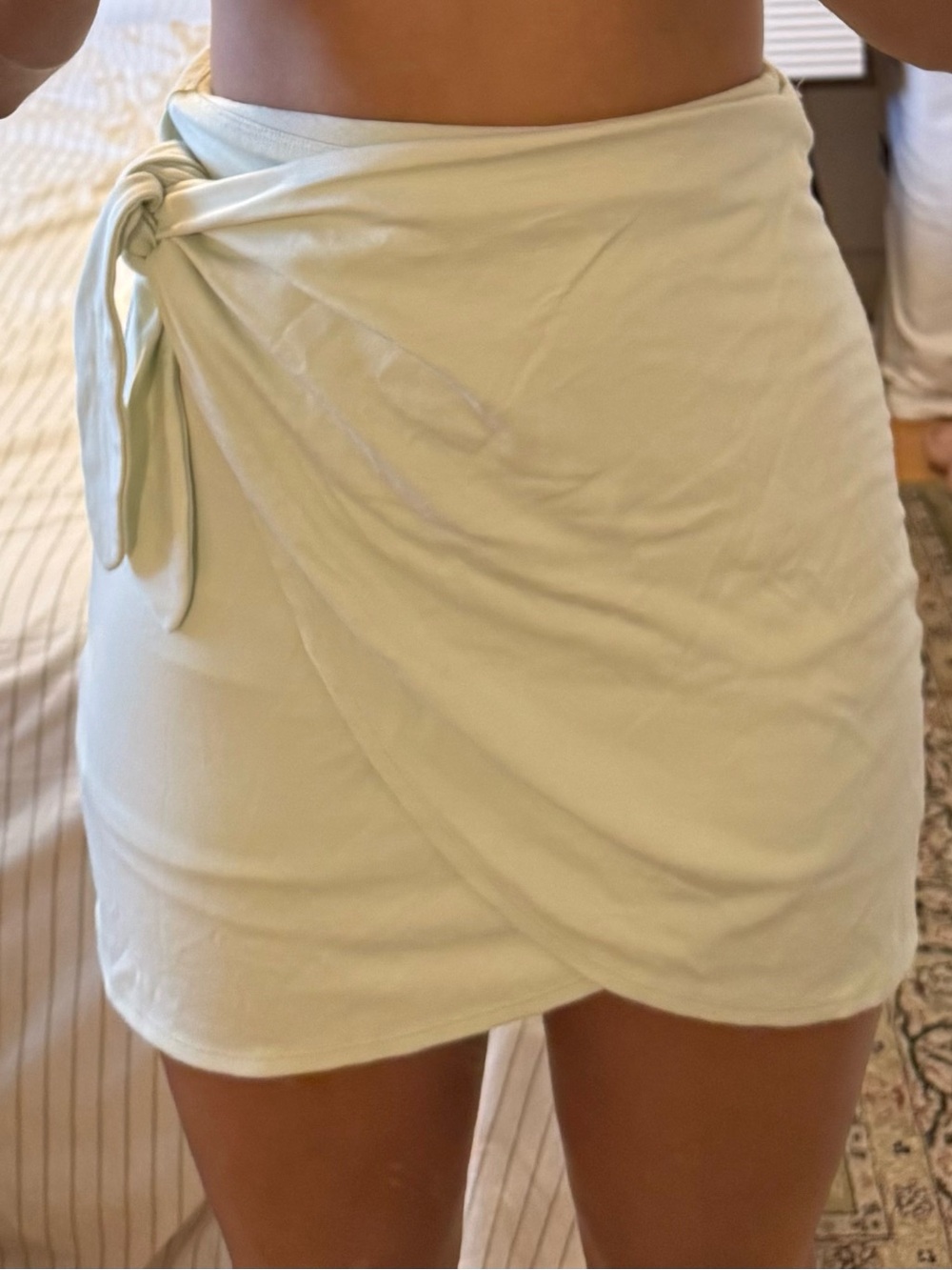 Wilfred Mint Green Wrap Tie Mini Skirt
